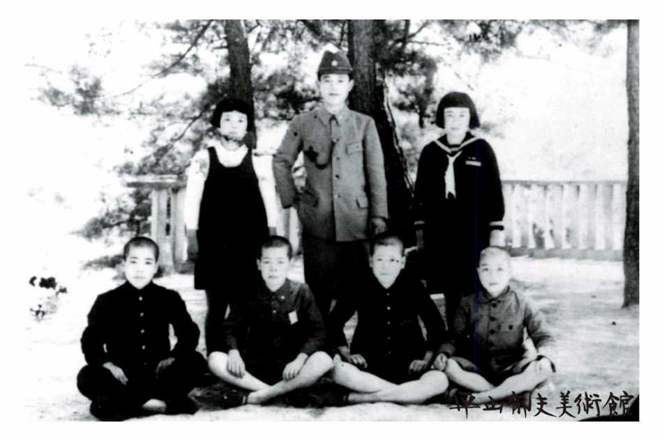 At the 6th grade elementary school student the second from the right (1943)