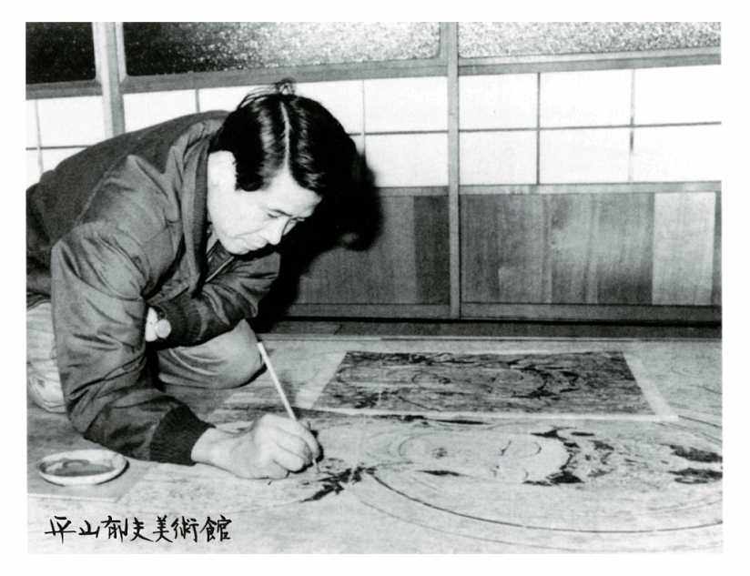 第三号壁画を再現中の平山郁夫（1967年）